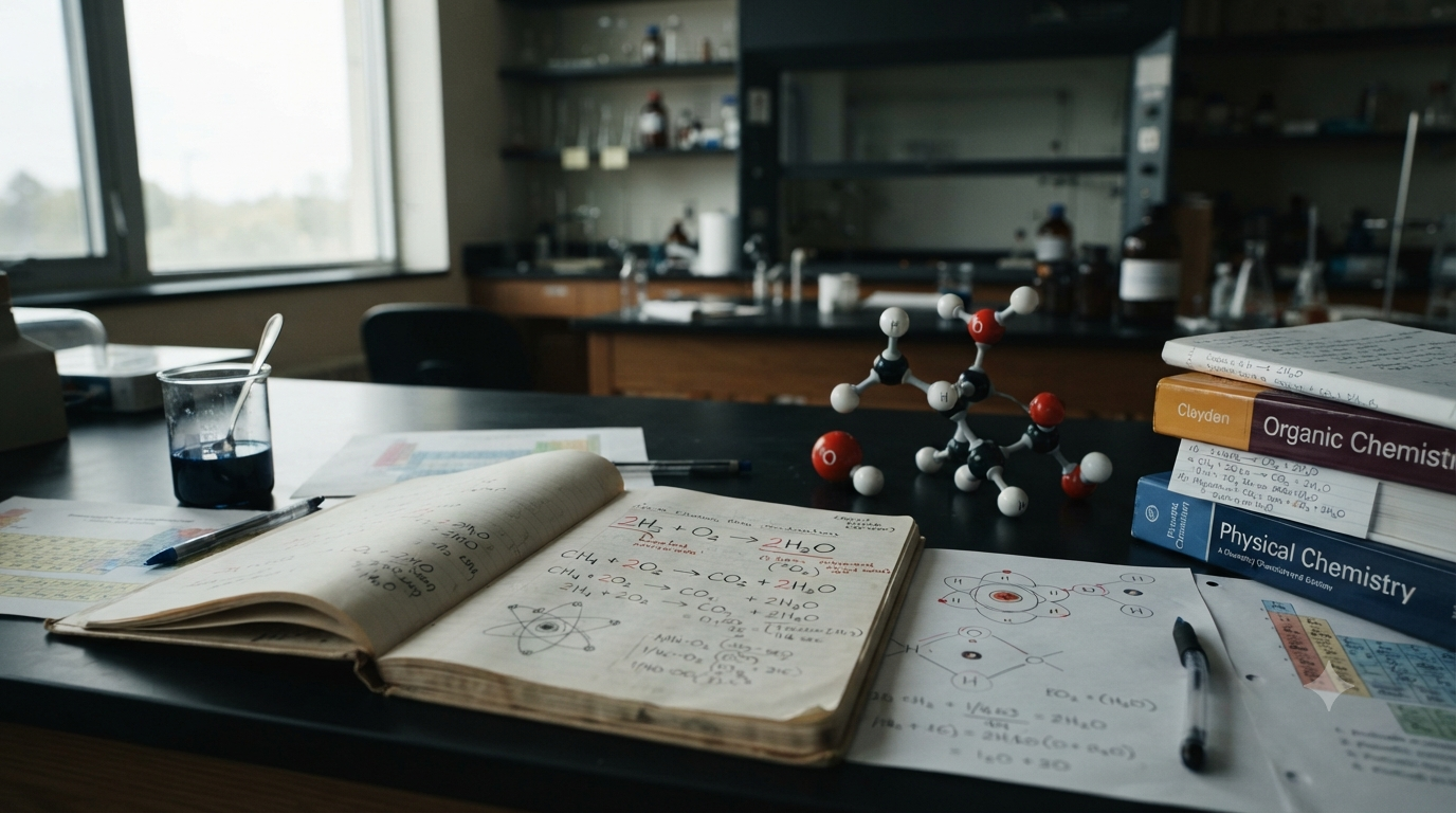 Chemical equation showing coefficients used to balance atoms and represent the quantities of reactants and products