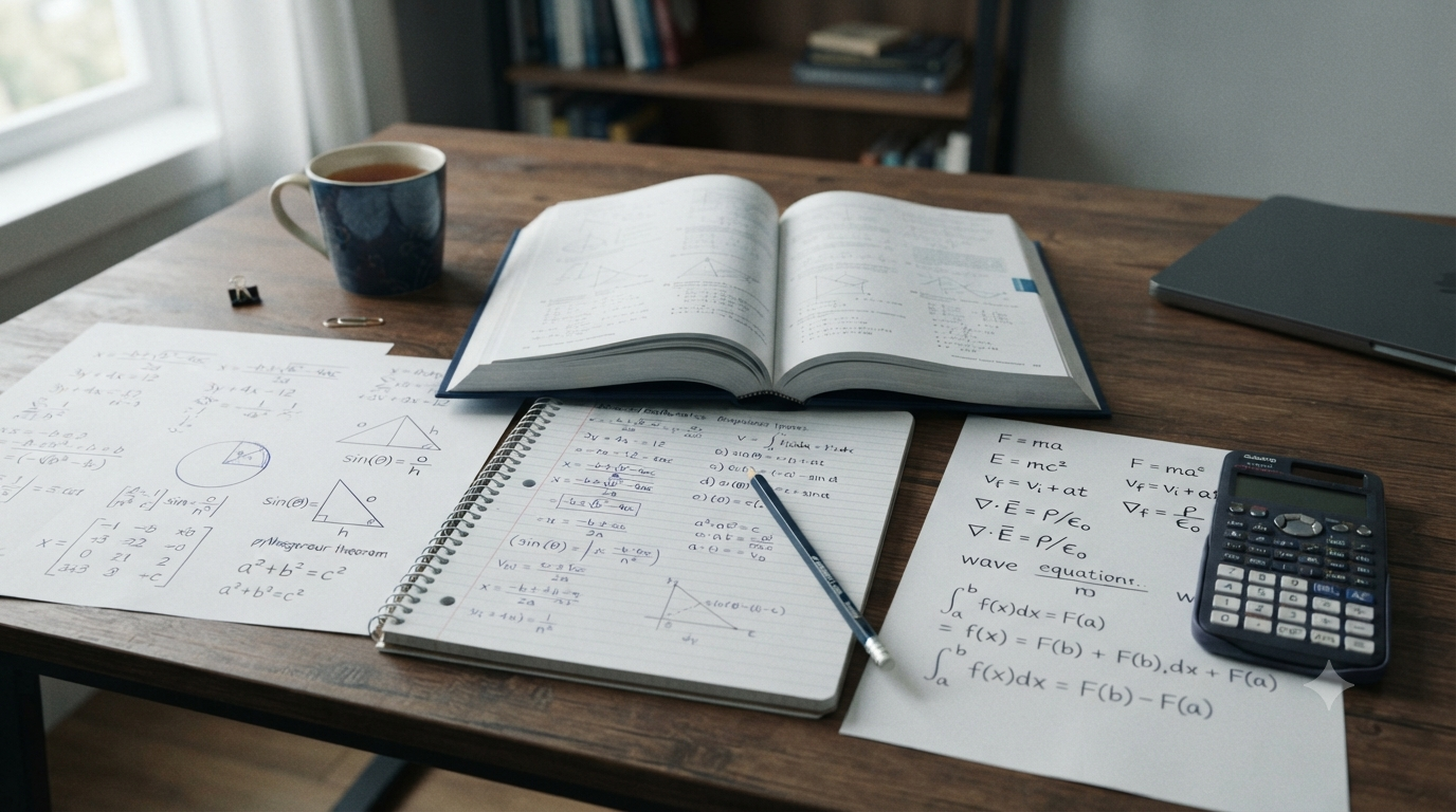 Equations and formulas shown together to explain their difference in mathematics