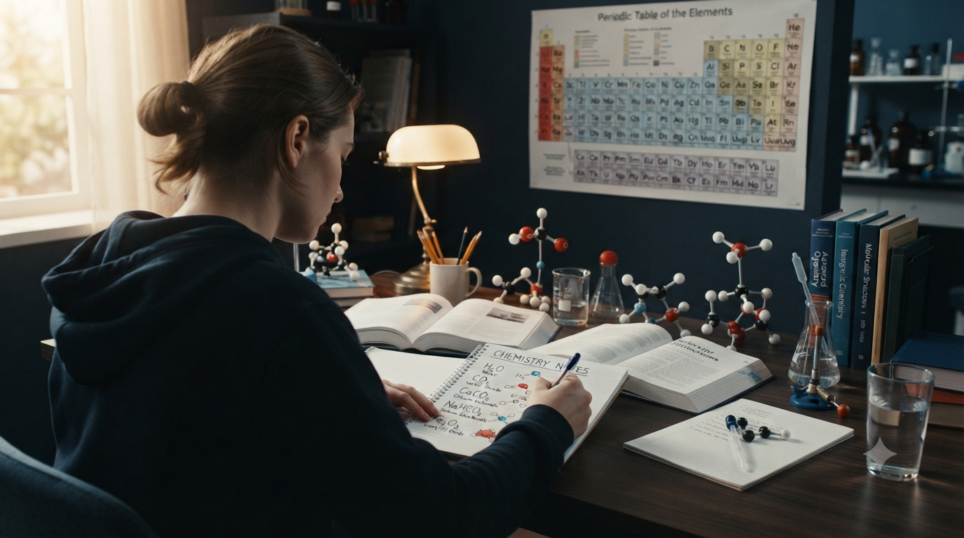 Chemical formulas showing element symbols and subscripts used to identify elements such as hydrogen, oxygen, carbon, calcium, and sodium.
