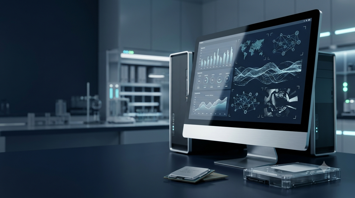Modern desktop computer illustrating the characteristics and main capabilities of computers