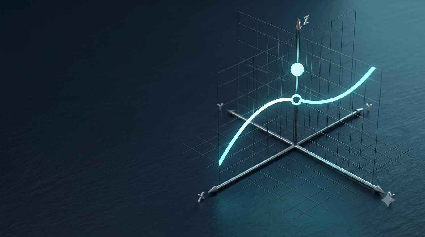 3D graph illustrating the difference between a function’s value and its limit in calculus.
