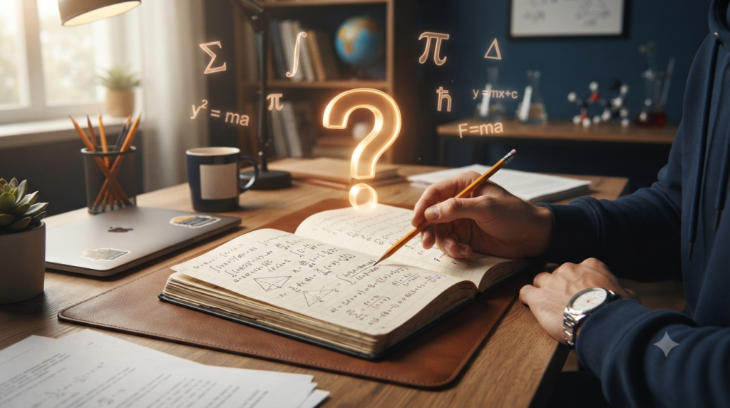 3D illustration showing how to choose the correct formula for a problem
