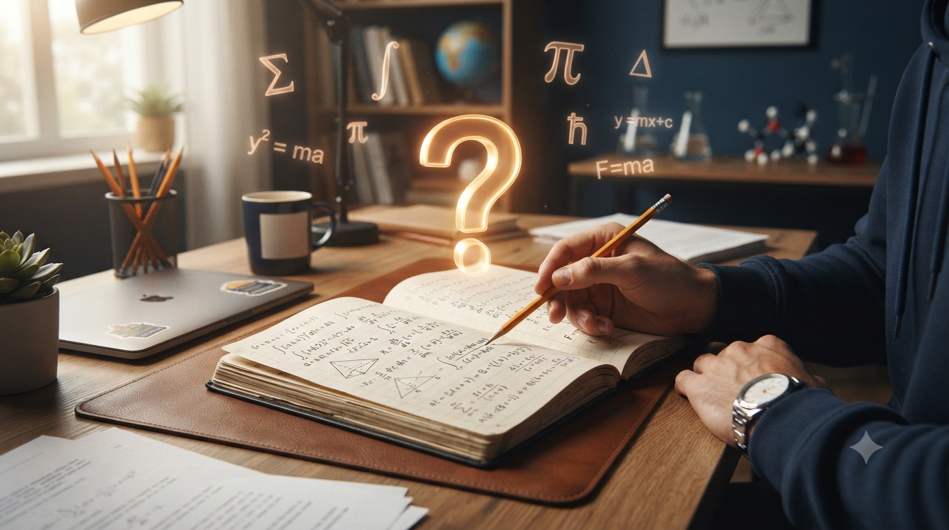 3D illustration showing how to choose the correct formula for a problem