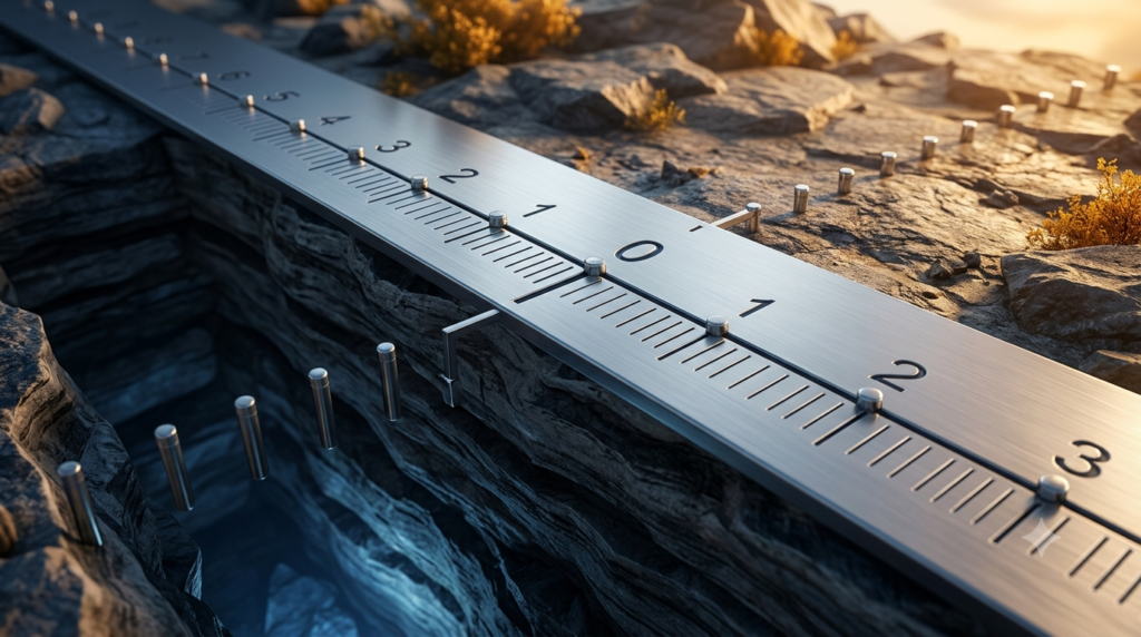 Realistic 3D illustration of a number line representing positive and negative integers around zero.