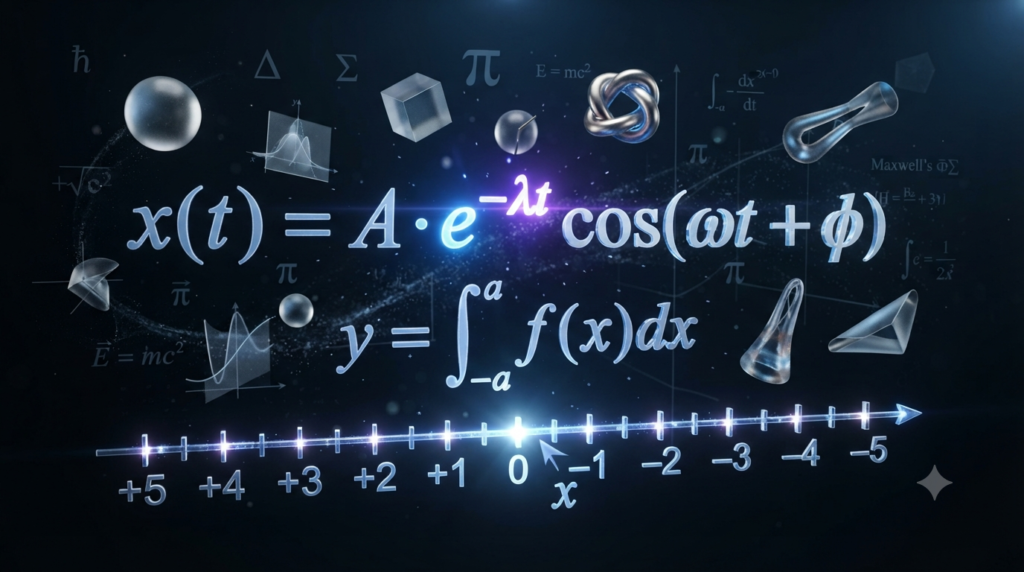Realistic 3D illustration showing a negative variable in a mathematical formula
