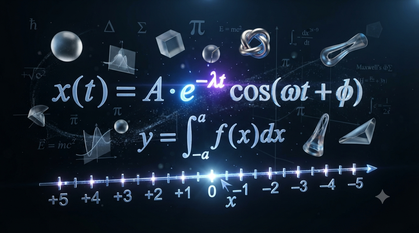 Realistic 3D illustration showing a negative variable in a mathematical formula
