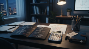 Percentage formulas and basic percentage calculations shown with mathematical symbols and charts