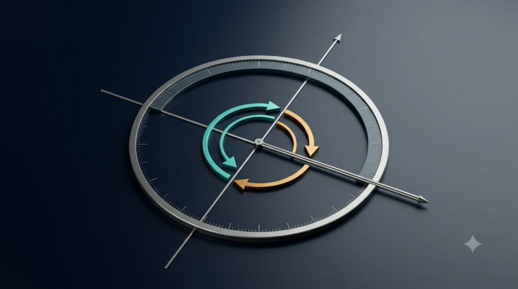 3D coordinate plane illustrating clockwise and counterclockwise rotations for positive and negative angles.