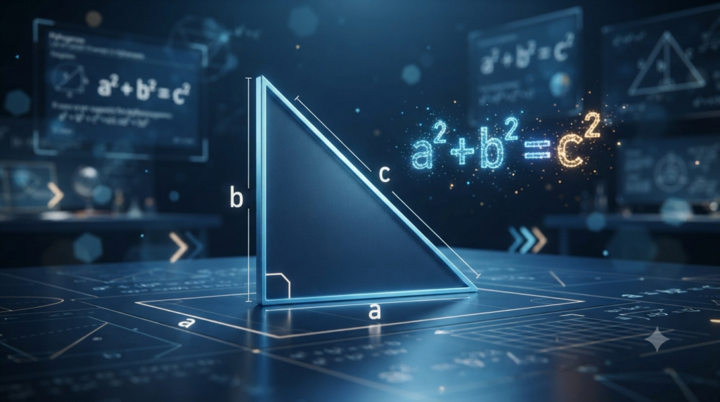 3D right triangle illustrating the Pythagorean theorem formula