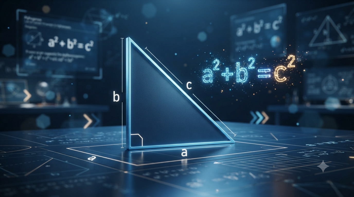 3D right triangle illustrating the Pythagorean theorem formula