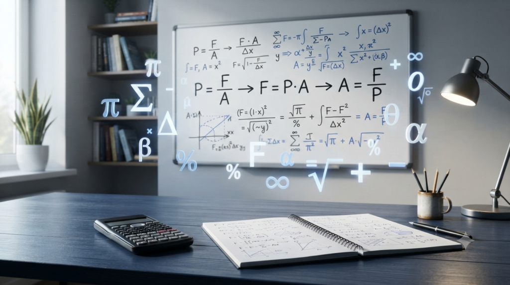 3D illustration of rearranging formulas to find an unknown variable
