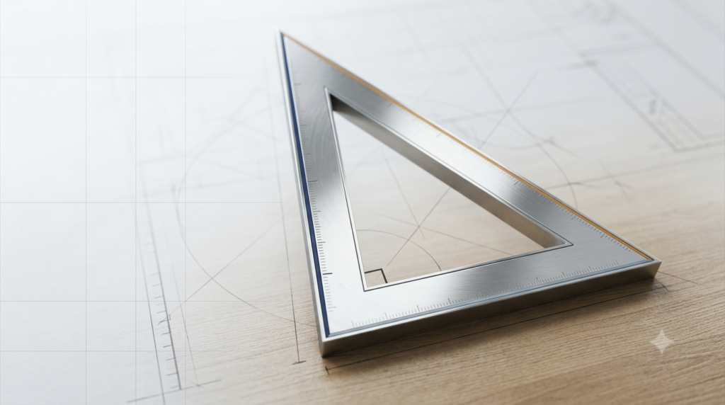 3D model of a right-angled triangle showing its perpendicular sides and hypotenuse