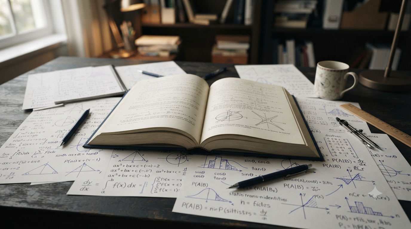 Types of mathematical formulas with algebra, geometry, calculus, statistics, and trigonometry examples