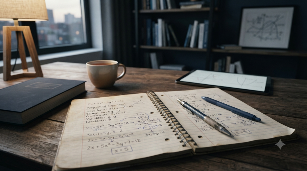 Variables constants coefficients and terms in algebraic formulas